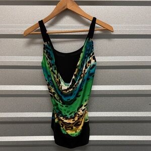 Gidani Women Y2K BRATZ Leopard Animal Print Colorful Tank Top Size S 90s Vintage